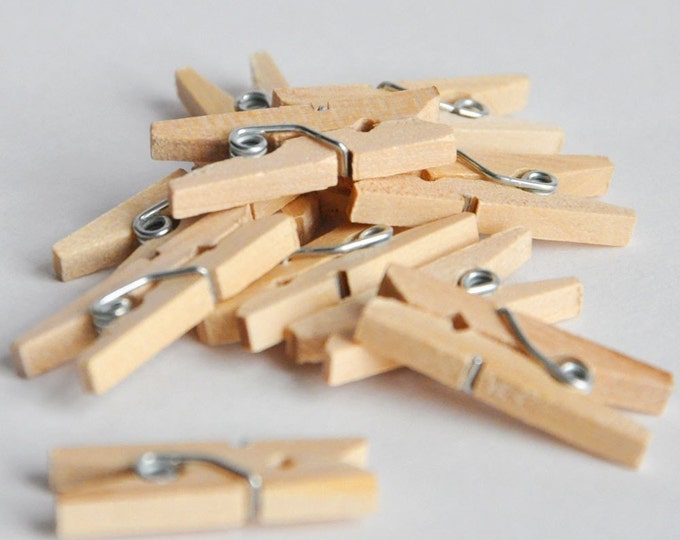 25 Mini Clothespins Etsy