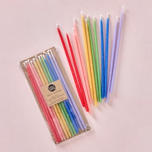 Bougies d'anniversaire | Grand arc-en-ciel en cire d'abeille trempée à la main