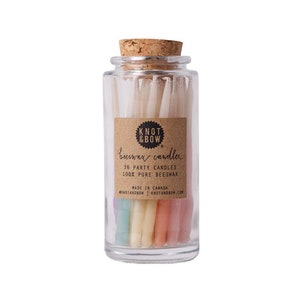 Birthday Candle Jar | Hand-dipped Beeswax Short Rainbow Ombré