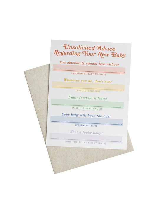 Unsolicited Baby Advice Card