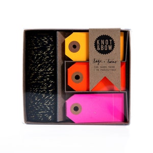 Tag + Twine Box / Negro + Oro Cálido Neón