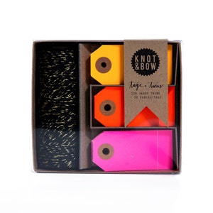 Tag + Twine Box | Black + Gold Warm Neon