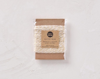 Gold + Natural Glitter Twine Card |  10 Yards | Limited Stock Available!