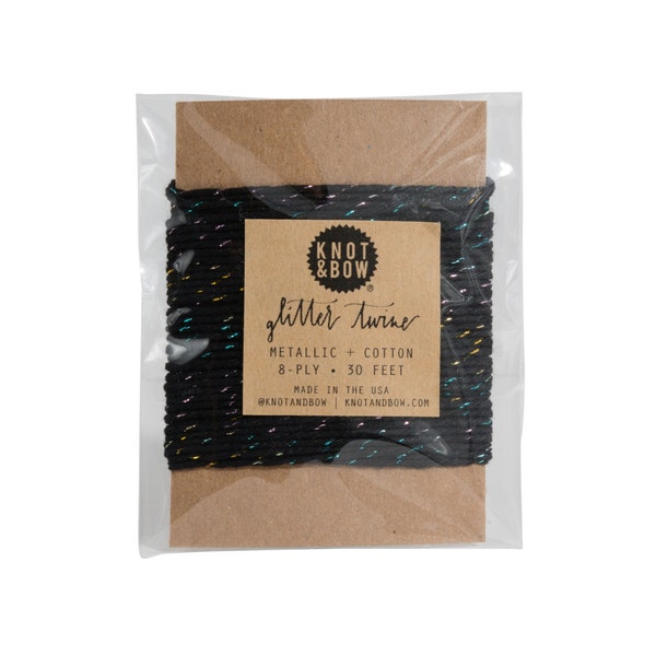 Prism + Black Glitter Twine Card | 10 Yards