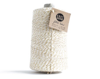 Gold + Natural Jumbo Glitter Twine | 750 Yards