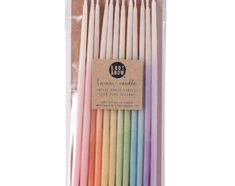 Birthday Candles | Hand-dipped Beeswax Tall Ombré (Multiple Colors)