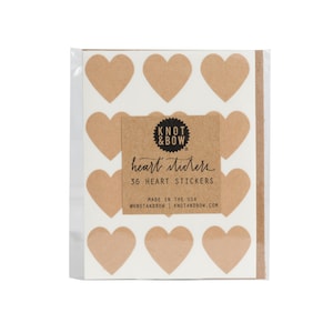 Pegatinas de corazón Kraft