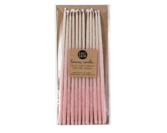 Birthday Candles | Hand-dipped Beeswax Tall Pink Ombré