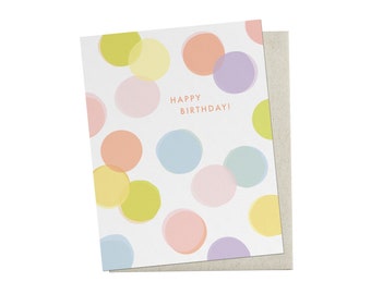 Carte de voeux joyeux anniversaire confettis points