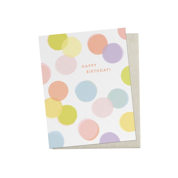 Happy Birthday Confetti Dots Greeting Card