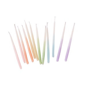 Birthday Candles Hand-dipped Beeswax Short Rainbow Ombré image 2