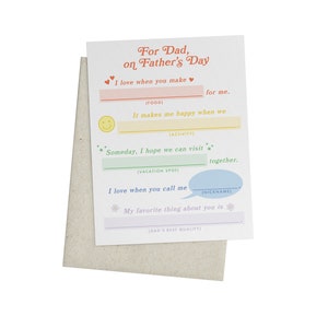 Papa Mad Libs-kaart