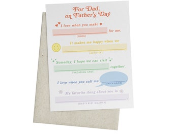 Dad Mad Libs Card