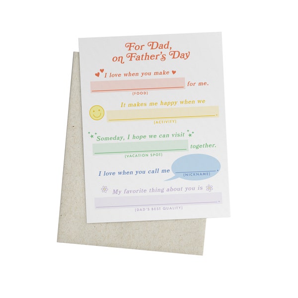 Dad Mad Libs Card