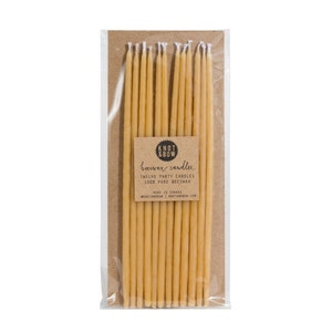 Birthday Candles Hand-dipped Beeswax Tall Natural Natural