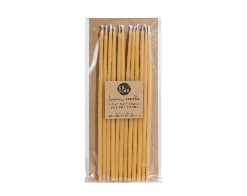 Birthday Candles Hand-dipped Beeswax Tall Natural Natural