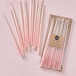 Velas de Aniversário | Velas altas de cera de abelha com efeito ombré rosa, feitas à mão