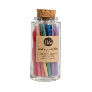 Birthday Candle Jar | Hand-dipped Beeswax Short Rainbow