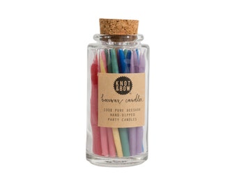 Birthday Candle Jar | Hand-dipped Beeswax Short Rainbow