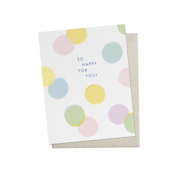 So Happy For You Confetti Dots Greeting Card