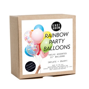 Rainbow Party Balloons Includes 3 Confetti Balloons 12 count image 2