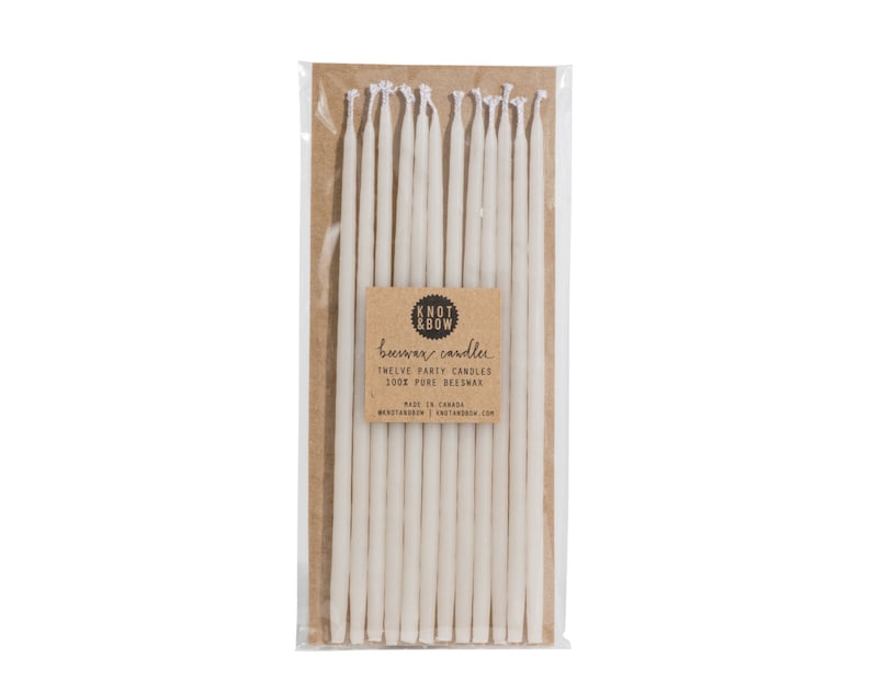 Birthday Candles Hand-dipped Beeswax Tall Natural Ivory