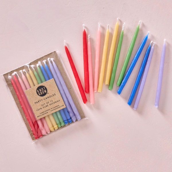 Birthday Candles | Hand-dipped Beeswax Short Rainbow