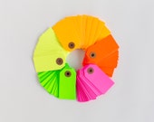 100 Parcel Gift Tags | Neon Assortment