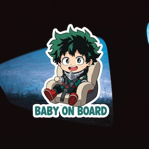 DEKU BABY On BOARD Sticker - Car Decal, Cute Vinyl, Anime Fan Gift, Weatherproof, New Parent, Car Window, Baby Shower, Cute Design