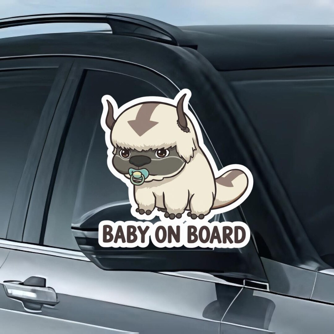 Psf Sticker Flying Bison Baby on Board Sticker - Cute Anime Animal, Car Decal, Cute ...