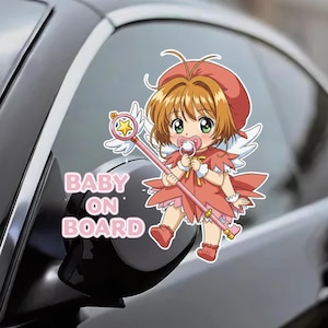 Cardcaptor Sakura BABY On BOARD Sticker - Car Decal, Cute Vinyl, Anime Fan Gift, Weatherproof, New Parent, Car Window, Baby Shower, Cute