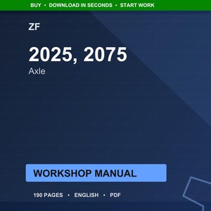 Zf 2025 2075 Achse Werkstatt-Handbuch PDF | Service Reparatur | Sofort Download Bild 1