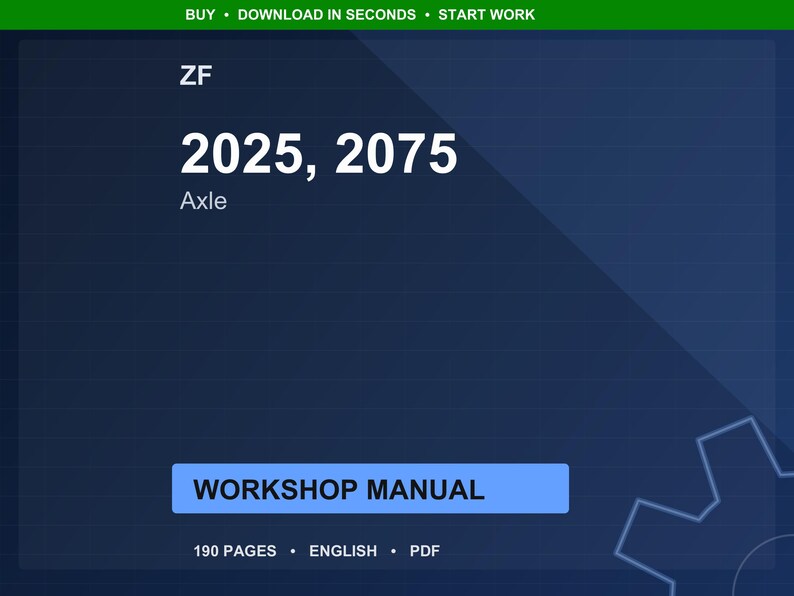 Zf 2025 2075 Achse Werkstatt-Handbuch PDF | Service Reparatur | Sofort Download Bild 1