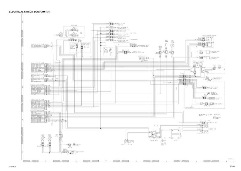 May include: A detailed black and white electrical circuit diagram (4/4) with many lines, symbols, and text labels. The diagram illustrates the complex wiring of an electrical system. The title "ELECTRICAL CIRCUIT DIAGRAM (4/4)" is at the top.