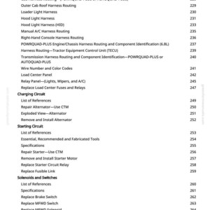 May include: A page from a manual detailing wiring harness routings, including lists of references, ground point locations, and various harness routing types. The text is black on a white background, with page numbers on the right.