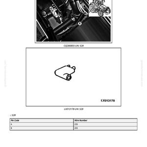 May include: Technical diagram showing a compressor and thermostat switch, marked B14. The image provides close-up views and a schematic. Text includes "CQ280855-UN: S28" and "LX013178-UN: S28".
