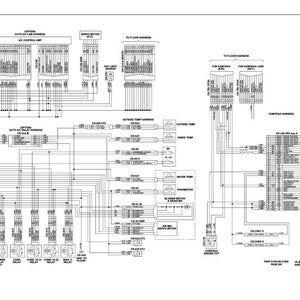 Puede incluir: Diagrama esquem&aacute;tico el&eacute;ctrico de un arn&eacute;s Komtrax, con etiquetas para varios componentes como servomotores y rel&eacute;s. El diagrama es en blanco y negro, con l&iacute;neas y s&iacute;mbolos que representan las conexiones el&eacute;ctricas.