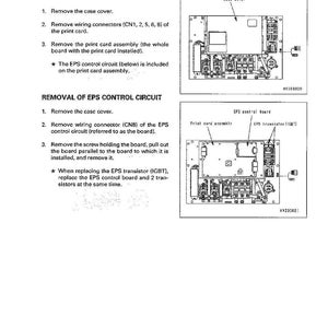 K&ouml;nnte beinhalten: Diagramm zur Demontage und Montage eines Controllers f&uuml;r einen 1,0-1,8 Tonnen LKW. Anweisungen zum Entfernen der Printkartenbaugruppe und des EPS-Steuerkreises. Enth&auml;lt Abbildungen der Komponenten und ihrer Positionierung.