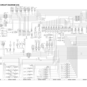 Op de afbeelding: Elektrisch circuitdiagram (3/3) met een complex netwerk van lijnen, symbolen en tekst. Het diagram is in zwart-wit en geeft details over de elektrische componenten en verbindingen. De tekst "BR480RG-1" staat onderaan.