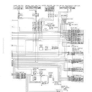 Może przedstawiać: Szczeg&oacute;łowy schemat obwodu elektrycznego dla systemu M Mode, z etykietami do rozwiązywania problem&oacute;w. Schemat zawiera elementy takie jak przełączniki, przekaźniki i czujniki, z etykietami tekstowymi i liniami połączeń. Schemat jest czarno-biały.