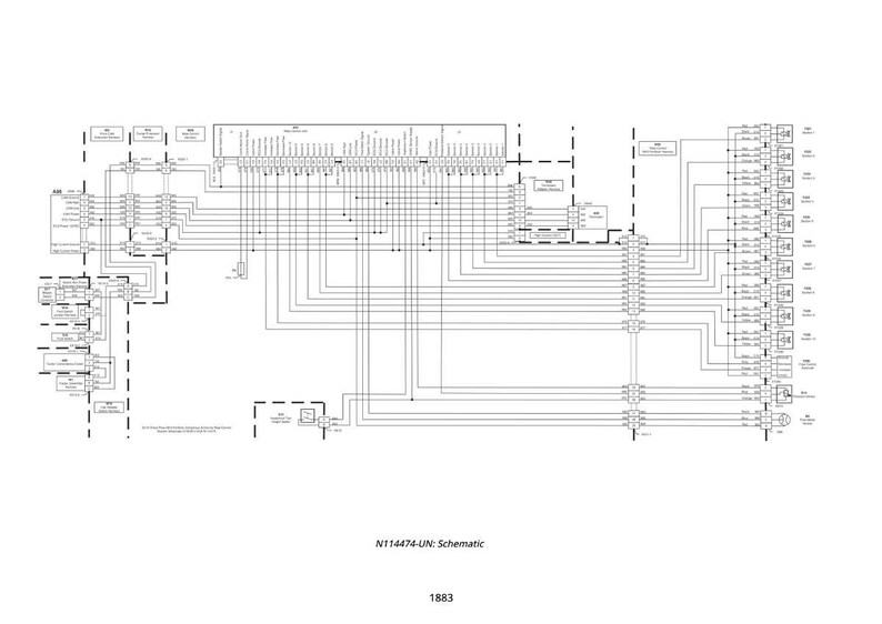 May include: Schematic diagram with numerous interconnected components and lines, labeled with text. The diagram is predominantly black and white, with dashed lines outlining sections. The text "NT114474-UN: Schematic" is present at the bottom, along with the number "1883".