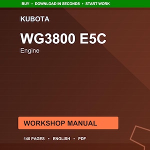 Kubota Wg3800 e5c Engine Workshop Manual PDF | Service Repair | Instant Download image 1