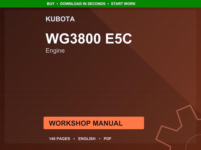 Kubota Wg3800 e5c Engine Workshop Manual PDF | Service Repair | Instant Download image 1