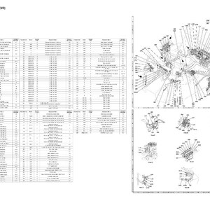 May include: A detailed technical diagram with the title "Connector List and Stereogram (3/3)" and "Operator's Compartment". The diagram includes tables of data and several illustrations of mechanical components with labels and connecting lines.