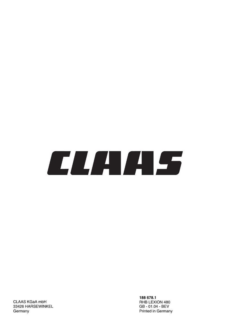 May include: The word "CLAAS" in bold, black letters dominates the image, set against a white background. Below, the image includes the company's name, address, and product information.
