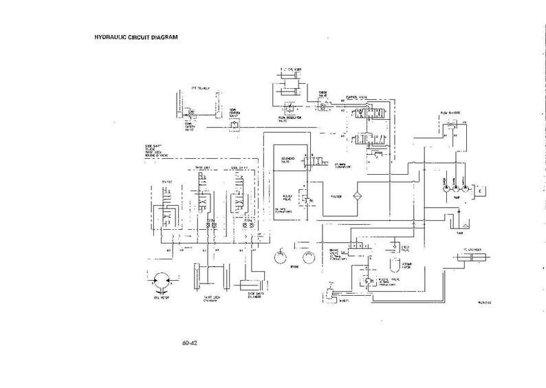May include: A black and white hydraulic circuit diagram with the title "HYDRAULIC CIRCUIT DIAGRAM" at the top. The diagram includes various symbols, lines, and labels, with the number "80-42" at the bottom.
