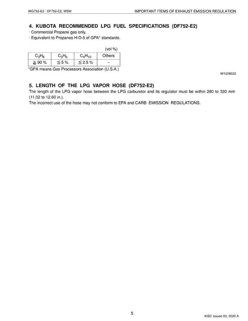 Kubota Gasoline/LPG Engine WG752-E2, DF752-E2 Workshop Manual | Instant PDF Download image 7