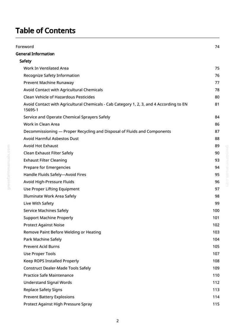 John Deere 410R, 412R, 612R, 616R självgående sprutor Diagnostikmanual Pdf | Direkt nedladdning bild 3