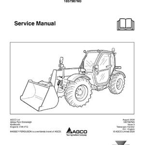 May include: Line drawing of a Massey Ferguson TH.7030 telescopic handler. The image is a service manual, with the text "Service Manual" at the top. The AGCO logo and Massey Ferguson branding are also visible.
