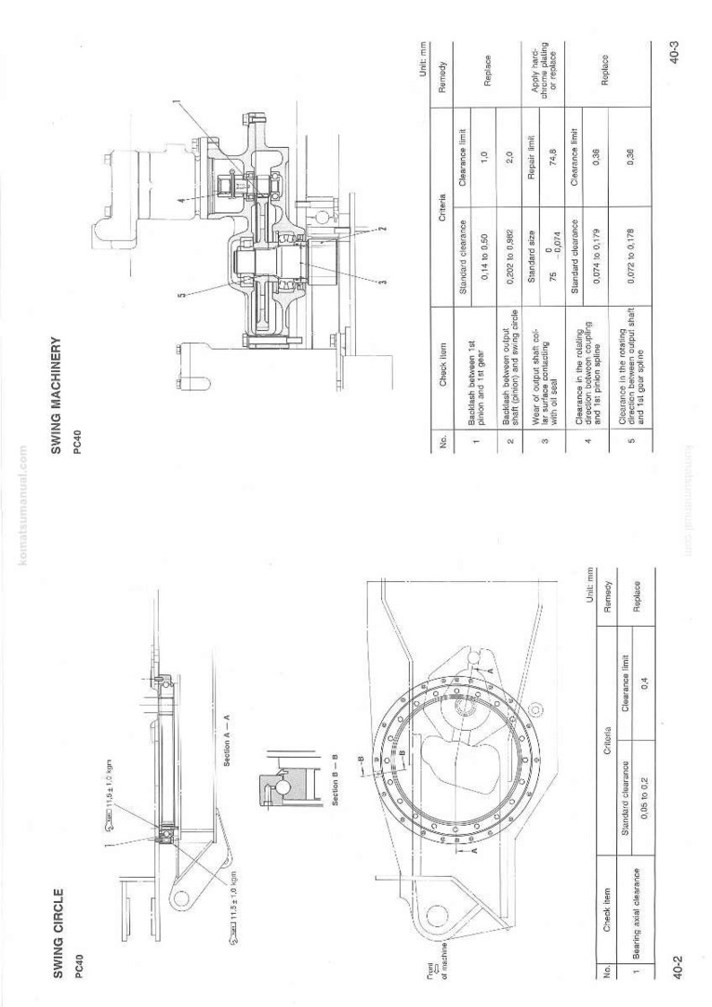 Komatsu PC40-6F hydraulisk grävmaskin servicemanual reparation verkstad PDF-nedladdning bild 10